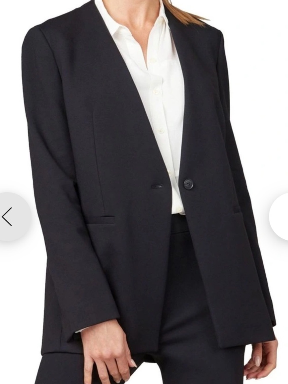 NWT SPANX Black Collarless Single-Button Blazer